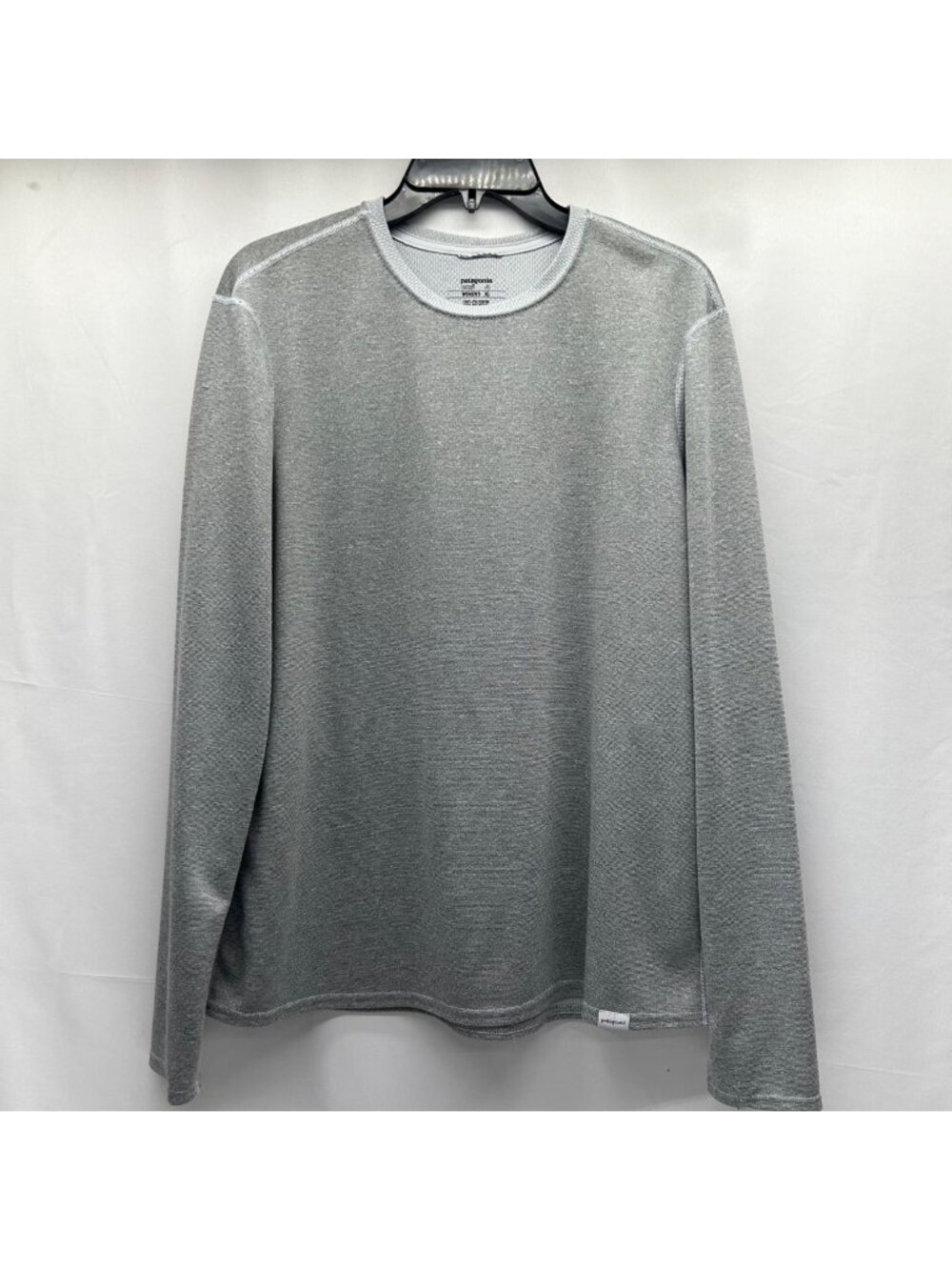 Patagonia Womens XL Capilene Midweight Crew Long Sleeve Shirt Gray Polyester
